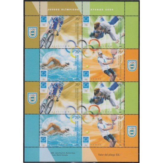 Argentina 2478/81 2004 Juegos olímpicos de verano en Atenas MNH Argentina 2478/81 2004 Juegos olímpicos de verano en Atenas MNH