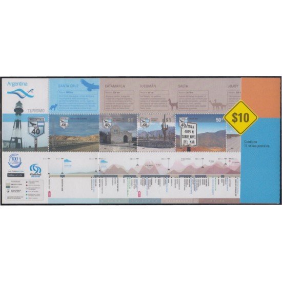 Argentina 2683/93 2007 Turismo La ruta nacional 40 en cartón MNH Argentina 2683/93 2007 Turismo La ruta nacional 40 en cartón MNH