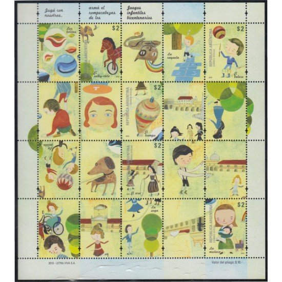 Argentina 2860/64 2010 Juegos Infantiles del Bicentenario MNH