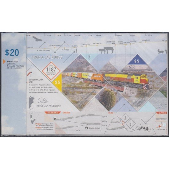 Argentina 2919/22 2011 Transporte Trenes carnet MNH Argentina 2919/22 2011 Transporte Trenes carnet MNH