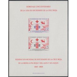 Chile HB 4 1958 50 Años de la Liga de sociedades de la Cruz Roja MNH