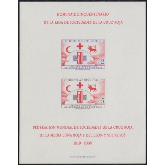 Chile HB 4 1958 50 Años de la Liga de sociedades de la Cruz Roja MNH Chile HB 4 1958 50 Años de la Liga de sociedades de la Cruz Roja MNH