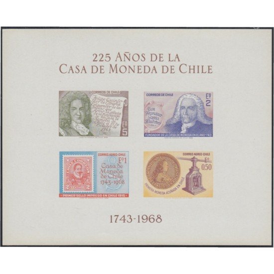 Chile HB 11 1968 225 Años de la casa de la moneda de Chile MNH Chile HB 11 1968 225 Años de la casa de la moneda de Chile MNH