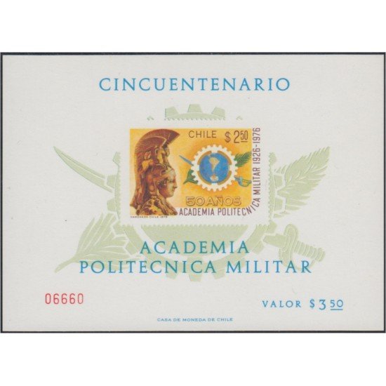 Chile HB 24 1976 50 Años de la Academia Militar Militar MNH