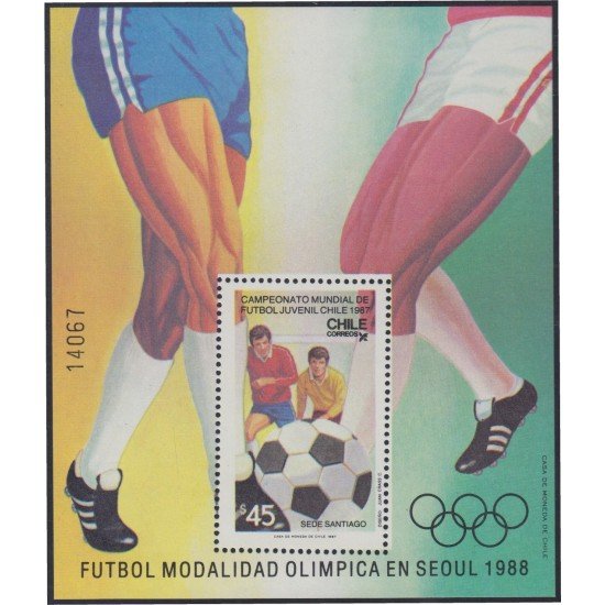 Chile HB 29 1987 Campeonato de Fútbol Juvenil en Seoul MNH Chile HB 29 1987 Campeonato de Fútbol Juvenil en Seoul MNH