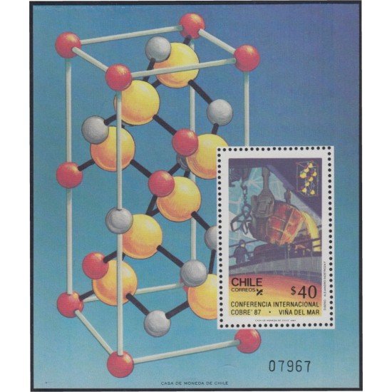 Chile HB 30 1987 Conferencia Internacional Cobre 87MNH Chile HB 30 1987 Conferencia Internacional Cobre 87MNH