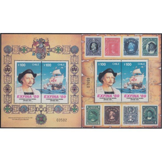 Chile HB 33/33a 1989 Homenaje a la Empresa de Correos de Chile MNH Chile HB 33/33a 1989 Homenaje a la Empresa de Correos de Chile MNH