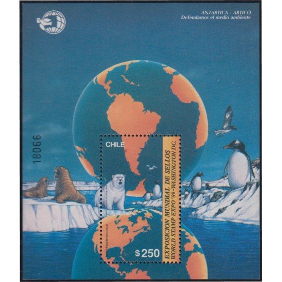 Chile HB 34 1989 Exposición Mundial de Sellos Washington DC MNH Chile HB 34 1989 Exposición Mundial de Sellos Washington DC MNH