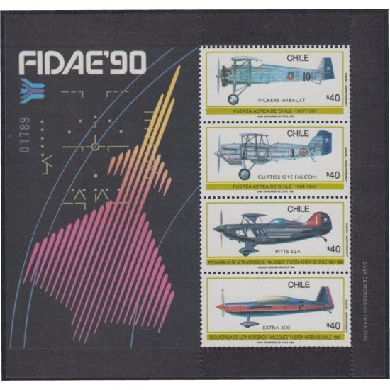 Chile HB 35 1990 FIDAE 90 Foro Internacional Fuerzas Aéreas MNH Chile HB 35 1990 FIDAE 90 Foro Internacional Fuerzas Aéreas MNH