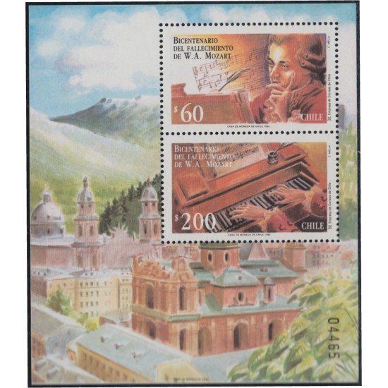 Chile HB 39B 1991 Bicentenario de la muerte de Wolfgang Amadeus Mozart MNH Chile HB 39B 1991 Bicentenario de la muerte de Wolfgang Amadeus Mozart MNH