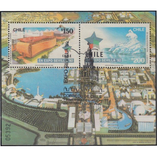 Chile HB 40 1992 Expo 92 Exposición Universal en Sevilla Usado Chile HB 40 1992 Expo 92 Exposición Universal en Sevilla Usado