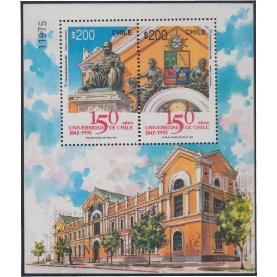 Chile HB 41A 1992 150 Años Universidad de Chile MNH Chile HB 41A 1992 150 Años Universidad de Chile MNH
