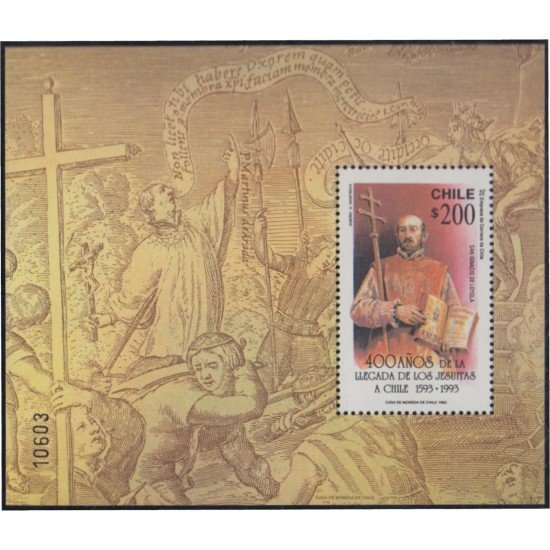 Chile HB 43 1993 400 Años de la llegada de los Jesuitas a Chile MNH Chile HB 43 1993 400 Años de la llegada de los Jesuitas a Chile MNH