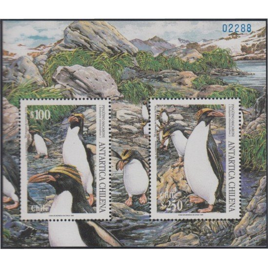 Chile HB 48 1995 Fauna de la Antártica Chilena Pingüinos Macaroni MNH Chile HB 48 1995 Fauna de la Antártica Chilena Pingüinos Macaroni MNH