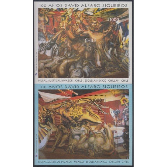 Chile HB 51/52 1997 100 Años del nacimiento de David Alfaro Siqueiros MNH Chile HB 51/52 1997 100 Años del nacimiento de David Alfaro Siqueiros MNH
