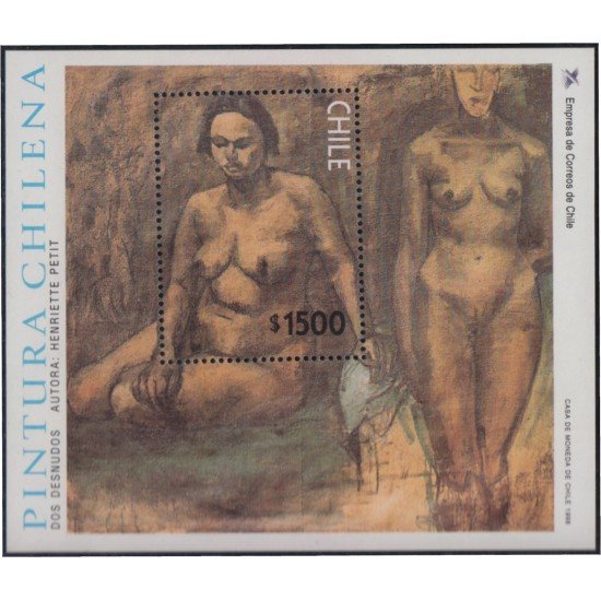 Chile HB 55 1998 Pintura Chilena Obra de Henriette Petit MNH Chile HB 55 1998 Pintura Chilena Obra de Henriette Petit MNH