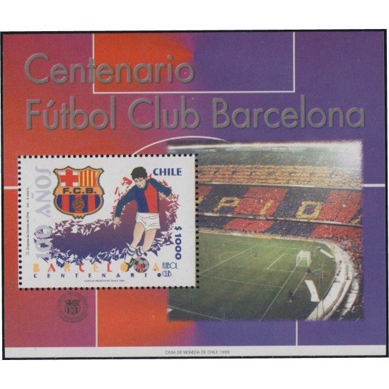 Chile HB 58 1999 Centenario Fútbol Club Barcelona MNH Chile HB 58 1999 Centenario Fútbol Club Barcelona MNH