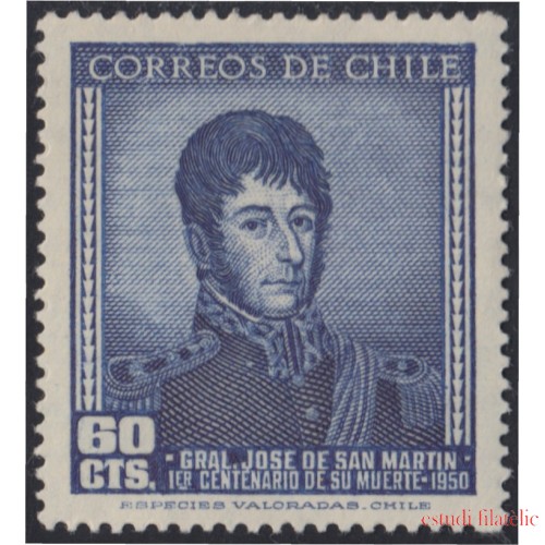 Chile 229 1949 Centenario de la Muerte del General San Martín MH