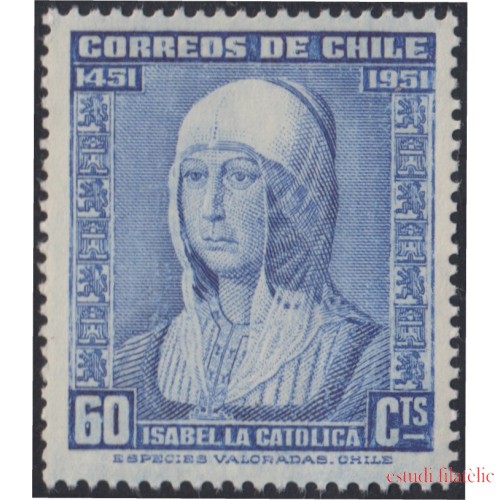 Chile 230 1952 V Centenario del Nacimiento de Isabel La Católica MH