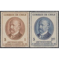 Chile 238/39 1952 Centenario del nacimiento de José Toribio Medina MH Chile 238/39 1952 Centenario del nacimiento de José Toribio Medina MH