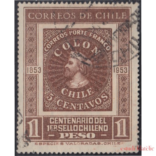 Chile 240 1953 Centenario del 1º sello chileno usado