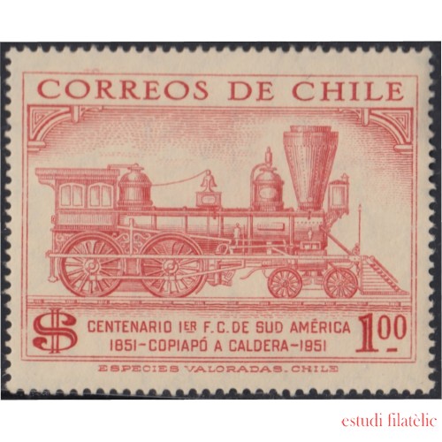 Chile 247 1954 Centenario del 1º Ferrocarril de Sudamérica MNH 