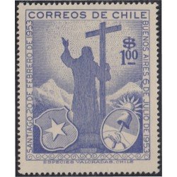 Chile 254 1955 Visitas reciprocas de Presidentes chileno y argentino MH Chile 254 1955 Visitas reciprocas de Presidentes chileno y argentino MH