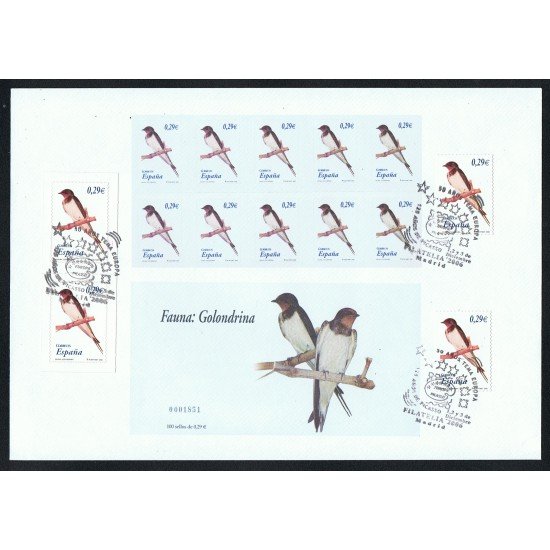 España 4217 2006 con matasellos 50 Años Tema Europa Golondrina fauna España 4217 2006 con matasellos 50 Años Tema Europa Golondrina fauna