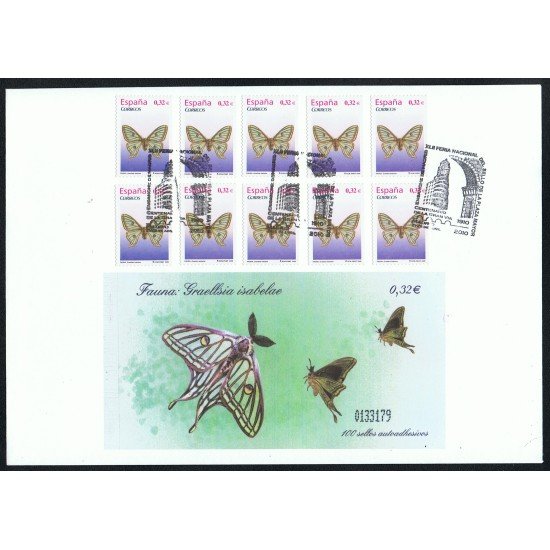 España 4464 2009 matasello XLII Feria Plaza Mayor 2010 Graellsa isabebae fauna España 4464 2009 matasello XLII Feria Plaza Mayor 2010 Graellsa isabebae fauna