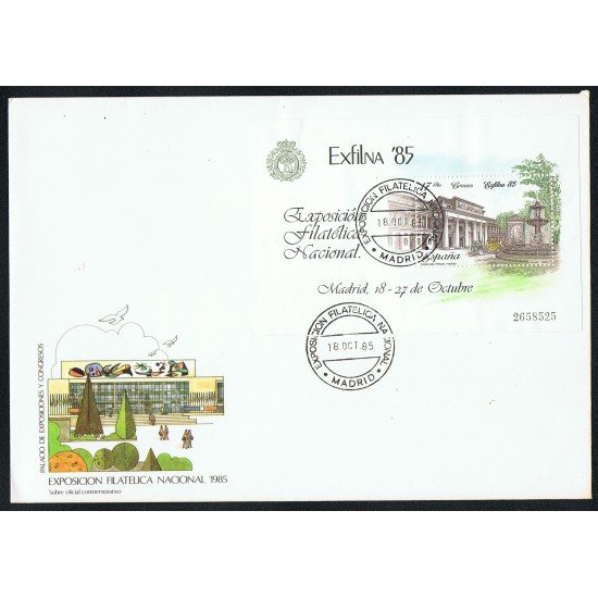 España 2814 1985 HB Exfilna 1985 con matasello Expo Filatélica Nacional España 2814 1985 HB Exfilna 1985 con matasello Expo Filatélica Nacional
