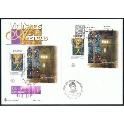 España 3954 2002 matasello y sobre Primer día Feria Filatélica Madrid 2002 Vidrieras Arte Español España 3954 2002 matasello y sobre Primer día Feria Filatélica Madrid 2002 Vidrieras Arte Español