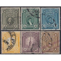 Perú 248/53 1930/31 Tipo hh héliogravé Fondo a cuadros usados Perú 248/53 1930/31 Tipo hh héliogravé Fondo a cuadros usados