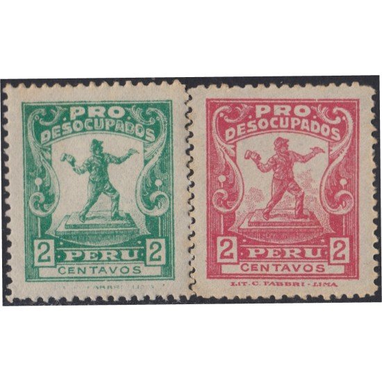 Perú 258/58A 1931/32 Pro Desocupados MH Perú 258/58A 1931/32 Pro Desocupados MH