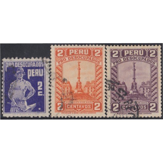 Perú 295/96A 1934/35 Pro Desocupados usados Perú 295/96A 1934/35 Pro Desocupados usados
