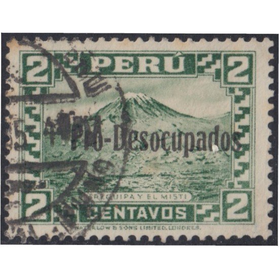 Perú 297 1934 Pro Desocupados usados Perú 297 1934 Pro Desocupados usados