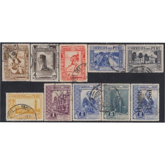 Perú 335/44 1936/37 Serie antigua usados Perú 335/44 1936/37 Serie antigua usados