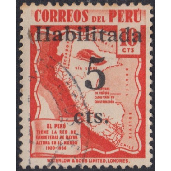 Perú 369 1938 Carreteras del Perú usados Perú 369 1938 Carreteras del Perú usados