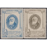 Perú 389/90 1944 Centenario de la Invención del Telégrafo eléctrico MNH Perú 389/90 1944 Centenario de la Invención del Telégrafo eléctrico MNH