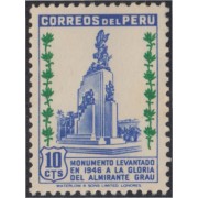 Perú 409 1949 Monumento a la gloria del Almirante Grau MH Perú 409 1949 Monumento a la gloria del Almirante Grau MH