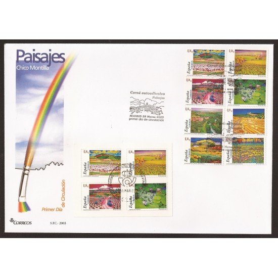 España 3969C 2003 matasello y Sobre Primer Día Carné autoadhesivo Paisajes España 3969C 2003 matasello y Sobre Primer Día Carné autoadhesivo Paisajes