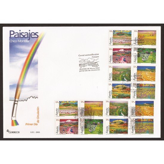 España 3969C 2003 matasello y Sobre Primer Día Carné autoadhesivo Paisajes España 3969C 2003 matasello y Sobre Primer Día Carné autoadhesivo Paisajes