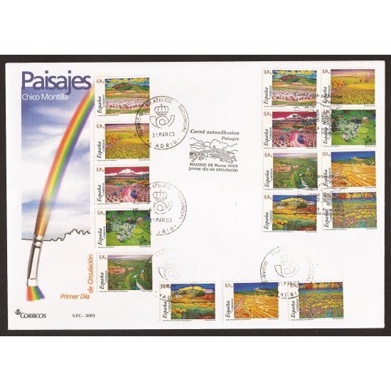 España 3969C 2003 matasello y Sobre Primer Día Carné autoadhesivo Paisajes España 3969C 2003 matasello y Sobre Primer Día Carné autoadhesivo Paisajes