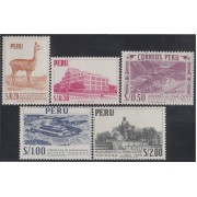 Perú 446/50 1960 Tipos de 1952-53 Fortaleza de Paramonga MNH Perú 446/50 1960 Tipos de 1952-53 Fortaleza de Paramonga MNH