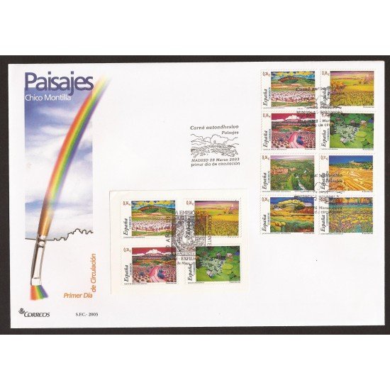 España 3969C 2003 matasello y Sobre Primer Día Carné autoadhesivo Paisajes España 3969C 2003 matasello y Sobre Primer Día Carné autoadhesivo Paisajes