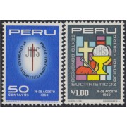 Perú 452/53 1960 VI Congreso eucarístico Nacional MH Perú 452/53 1960 VI Congreso eucarístico Nacional MH