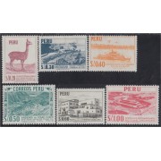 Perú 458/63 1962 Tipos de 1952-53 Fortaleza de Paramonga Matarani MNH