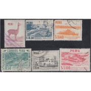 Perú 458/63 1962 Tipos de 1952-53 Fortaleza de Paramonga Matarani usados