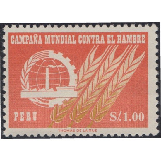 Perú 464 1963 Campaña Mundial contra el hambre MNH Perú 464 1963 Campaña Mundial contra el hambre MNH