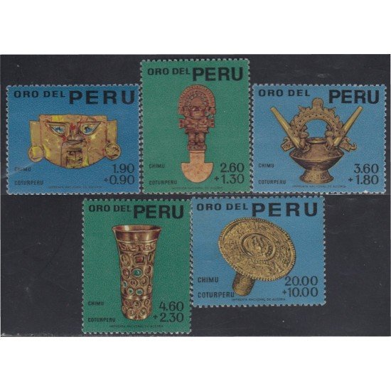 Perú 472/76 1966 Oro del Perú Gold MNH Perú 472/76 1966 Oro del Perú Gold MNH