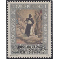 Perú 495A 1968 Martín de Porres Pro Navidad MNH Perú 495A 1968 Martín de Porres Pro Navidad MNH